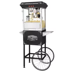 Popcorn Machines Great Northern Lincoln 8 Oz. Antique Black Popcorn Machine With Cart