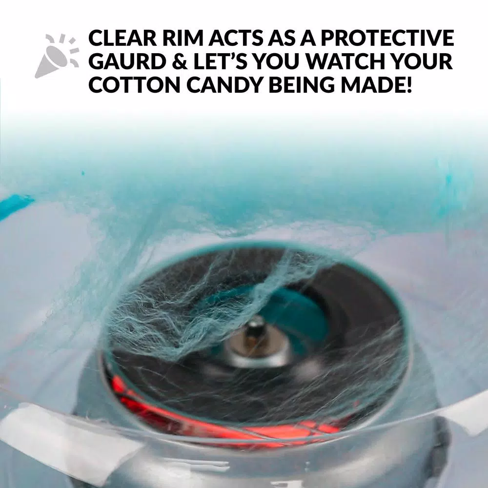 Dessert Makers Nostalgia Retro Aqua Hard And Sugar Free Cotton Candy Maker With Cotton Candy Cones - Image 5