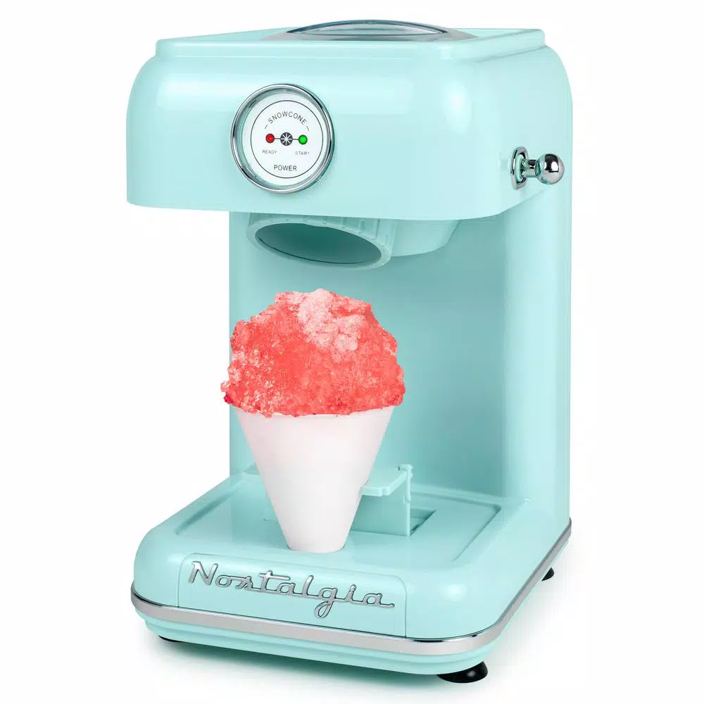 Dessert Makers Nostalgia 30 W Aqua Blue Snow Cone Maker With Retro Design - Image 3