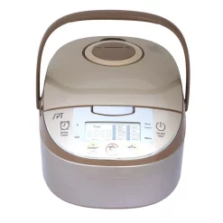 Cookers SPT 8-Cup Beige Rice Cooker With Steam Basket And Built-In Timer