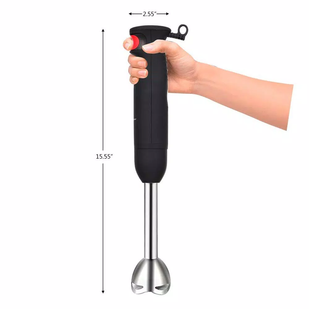 Blenders Boyel Living 8-Speed 500-Watt Black Stainless Steel Control 5-in-1 Multi-Purpose Immersion Hand Blender Set - Image 4