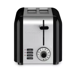 Toasters Cuisinart Compact 2-Slice Black And Stainless Steel Wide Slot Toaster