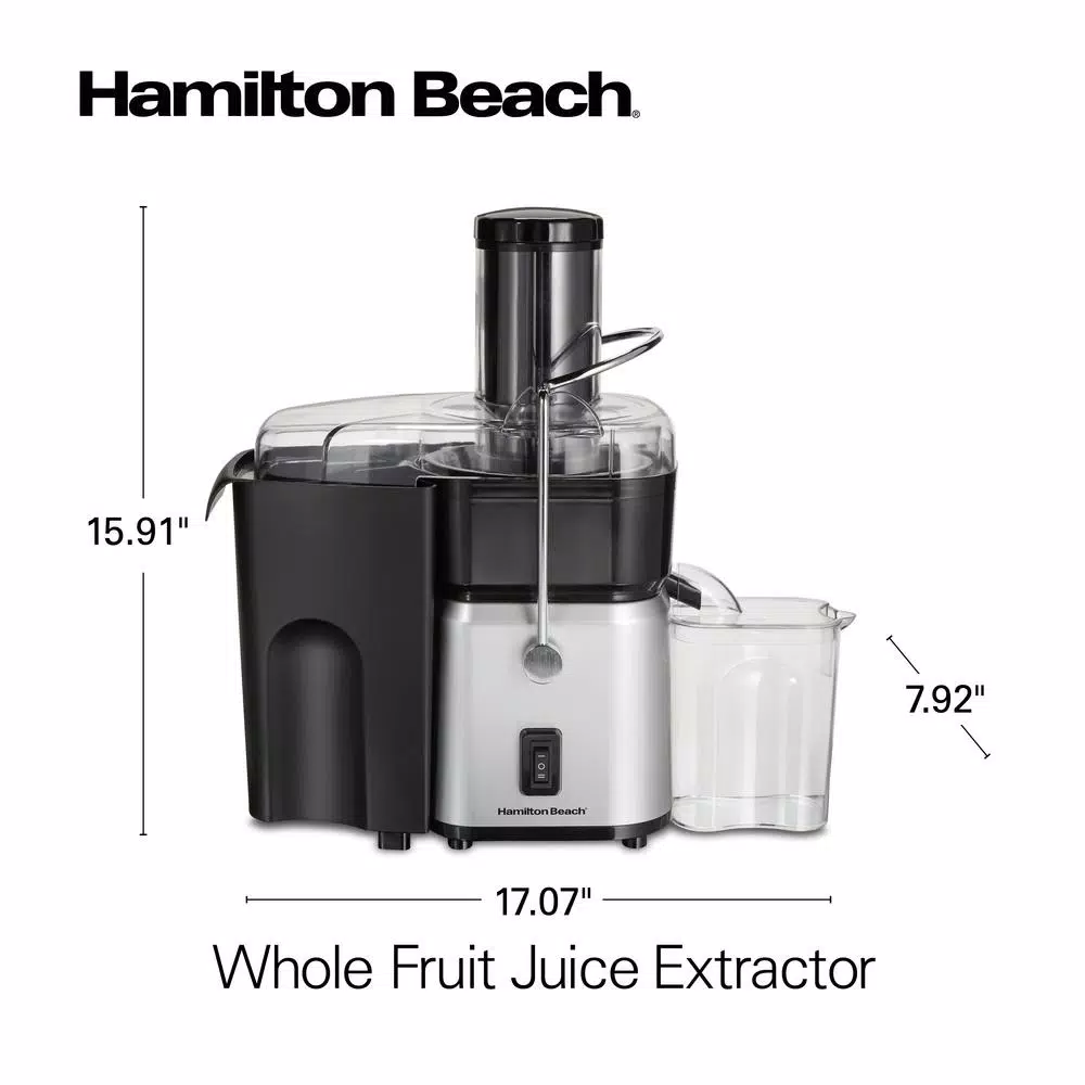 Juicers Hamilton Beach 700-Watt 30 Oz. Black And Stainless Steel Centrifugal Juice Extractor With Whole Fruit Feed Tube - Image 2