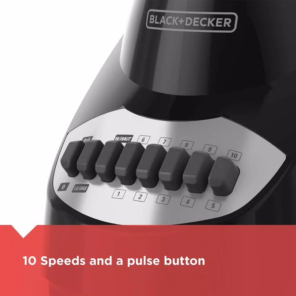 Blenders BLACK+DECKER 40 Oz. 10-Speed Black Countertop Blender - Image 4