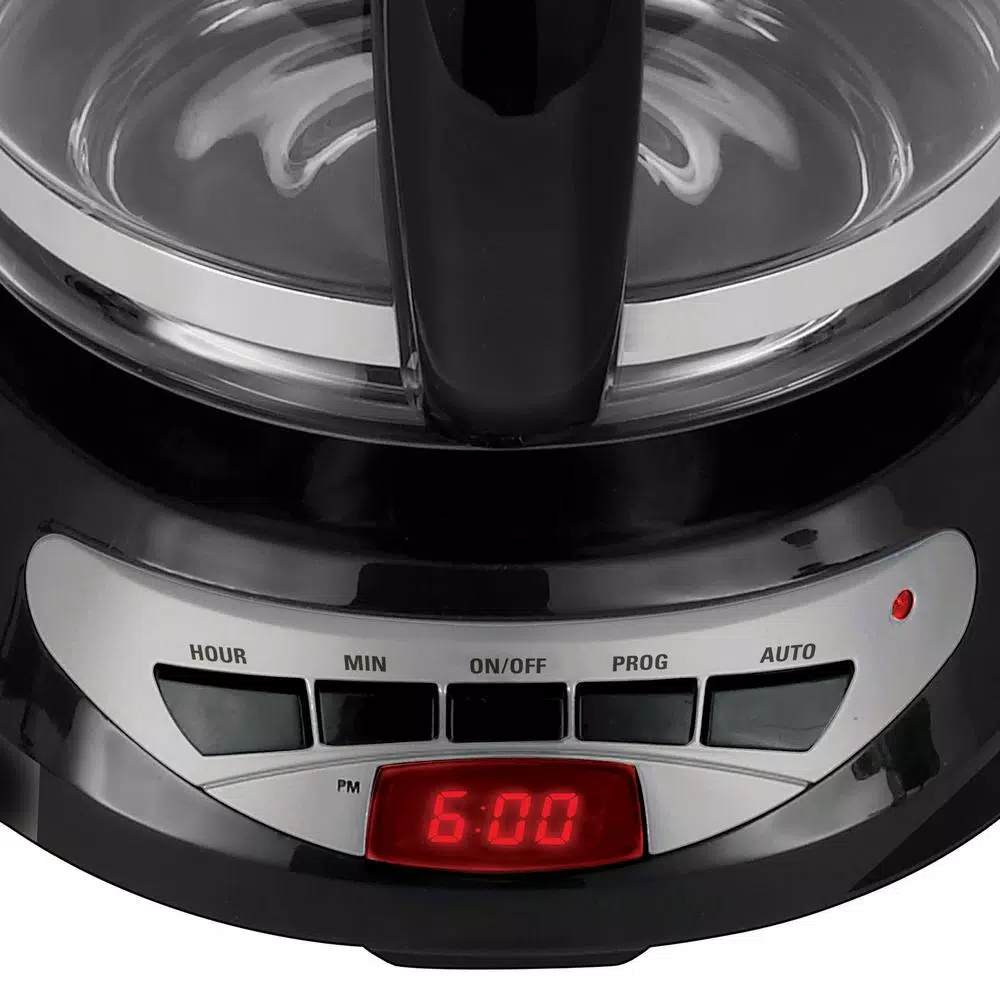 Coffee Makers BLACK+DECKER 12-Cup Programmable Black Drip Coffee Maker With Glass Carafe, Built-In Timer And Automatic Shut-Off - Image 6