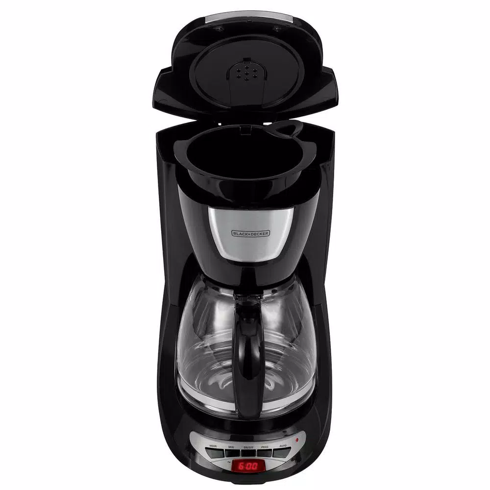 Coffee Makers BLACK+DECKER 12-Cup Programmable Black Drip Coffee Maker With Glass Carafe, Built-In Timer And Automatic Shut-Off - Image 3