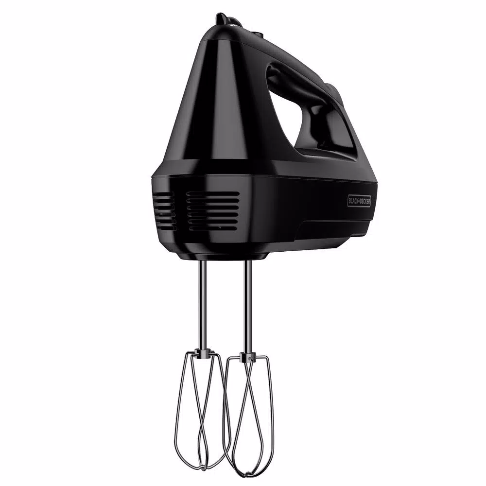 Mixers BLACK+DECKER 6-Speed Black Hand Mixer With 2 Wire Beaters, 2 Dough Hooks And Storage Case - Image 2