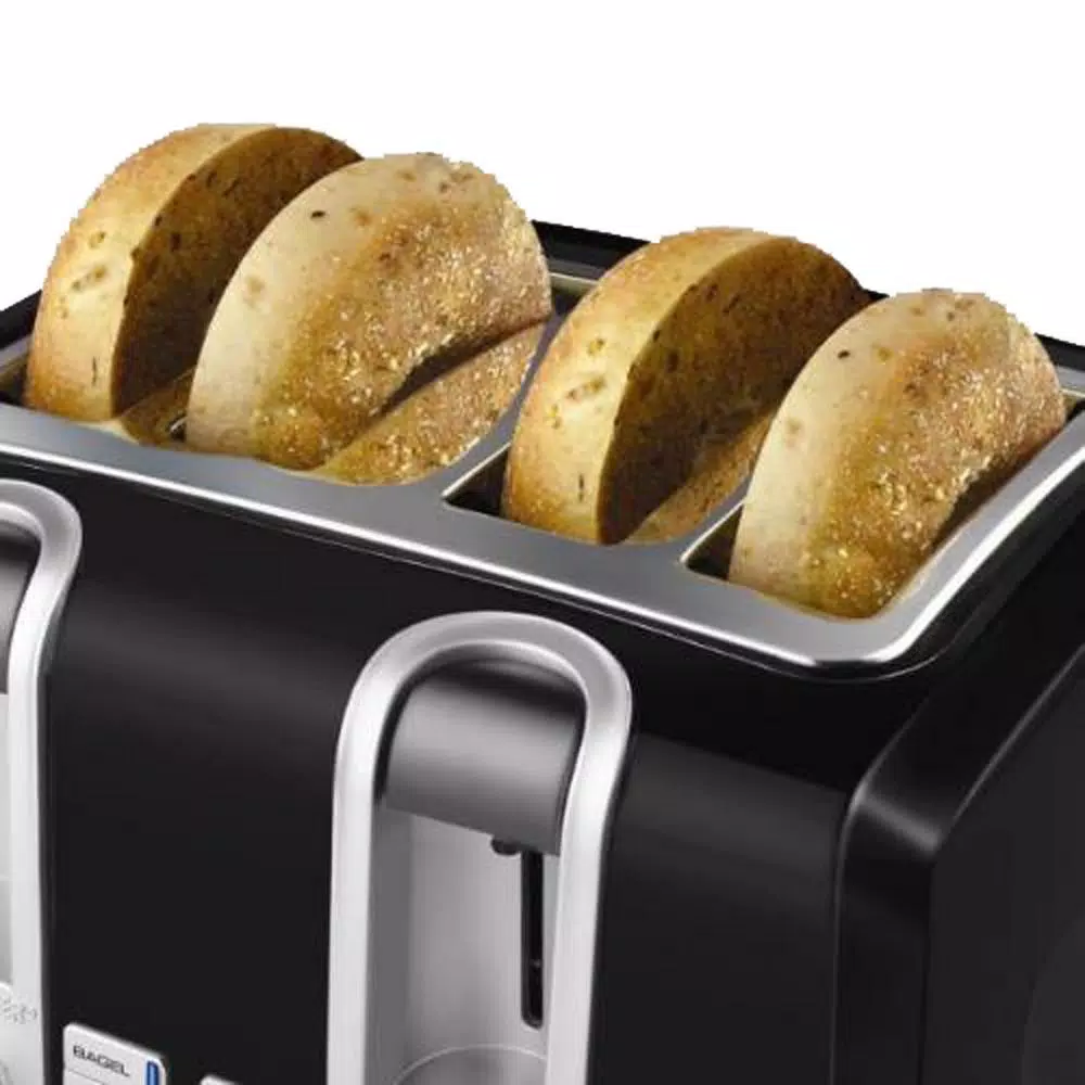Toasters BLACK+DECKER 4-Slice Black Extra-Wide Slot Toaster With Browning Control - Image 5