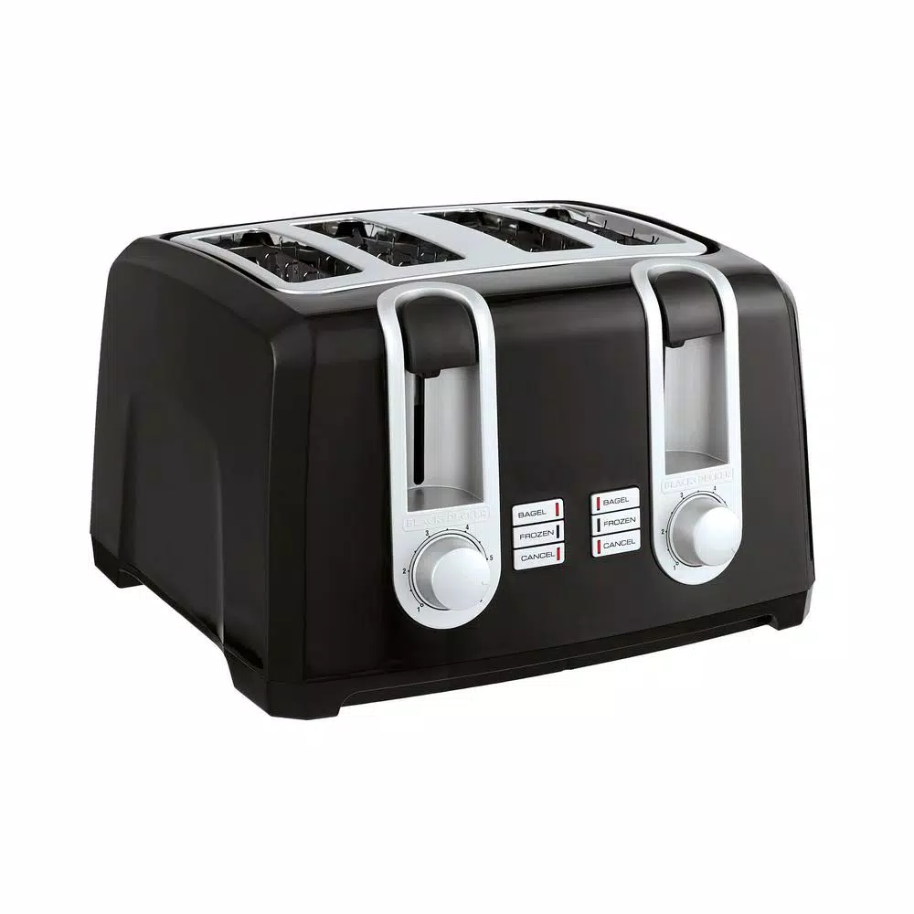 Toasters BLACK+DECKER 4-Slice Black Extra-Wide Slot Toaster With Browning Control - Image 3