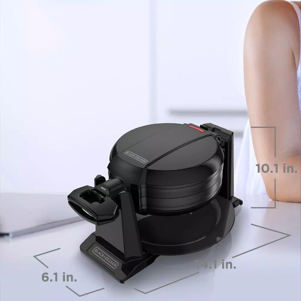 Electric Skillets & Indoor Grills BLACK+DECKER 2-Waffle Black Flip Belgian Waffle Maker - Image 7