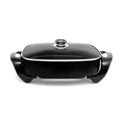 Electric Skillets & Indoor Grills Boyel Living 12 In. X 12 In. Black Nonstick Ceramic Electric Skillet
