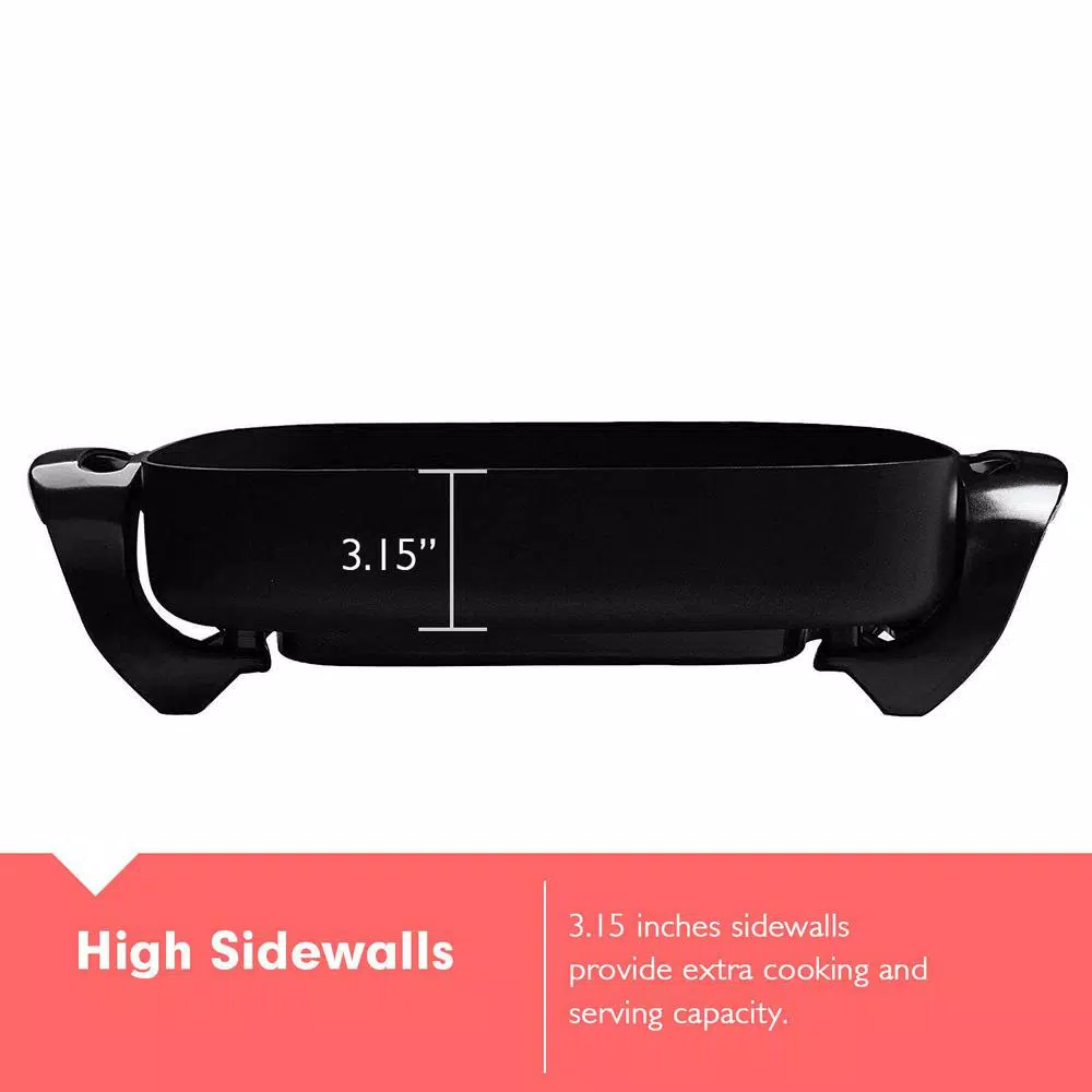 Electric Skillets & Indoor Grills Boyel Living 12 In. X 12 In. Black Nonstick Ceramic Electric Skillet - Image 5