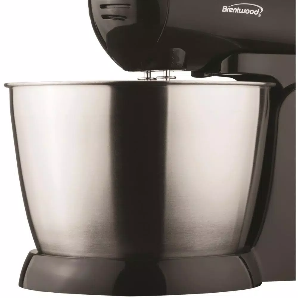 Mixers Brentwood Appliances 3 Qt. 5-Speed Black Electric Stand Mixer With Bowl And 5-Speed Black Electric Hand Mixer - Image 3