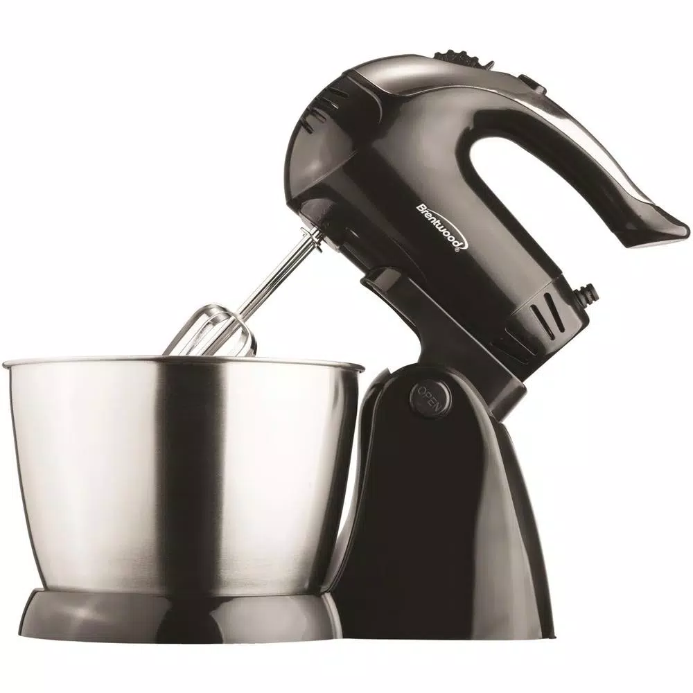 Mixers Brentwood Appliances 3 Qt. 5-Speed Black Electric Stand Mixer With Bowl And 5-Speed Black Electric Hand Mixer - Image 7