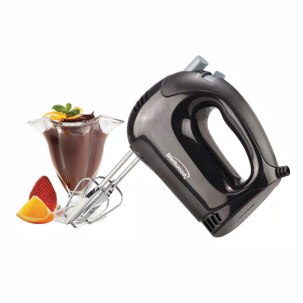Mixers Brentwood Appliances 3 Qt. 5-Speed Black Electric Stand Mixer With Bowl And 5-Speed Black Electric Hand Mixer - Image 2