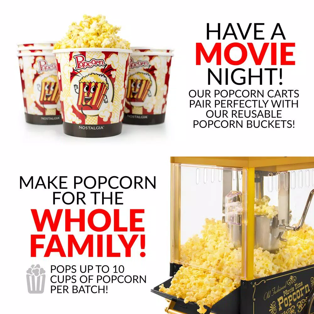 Popcorn Machines Nostalgia 390 W 2.5 Oz. Black Kettle Popcorn Maker With Lighted Interior - Image 4
