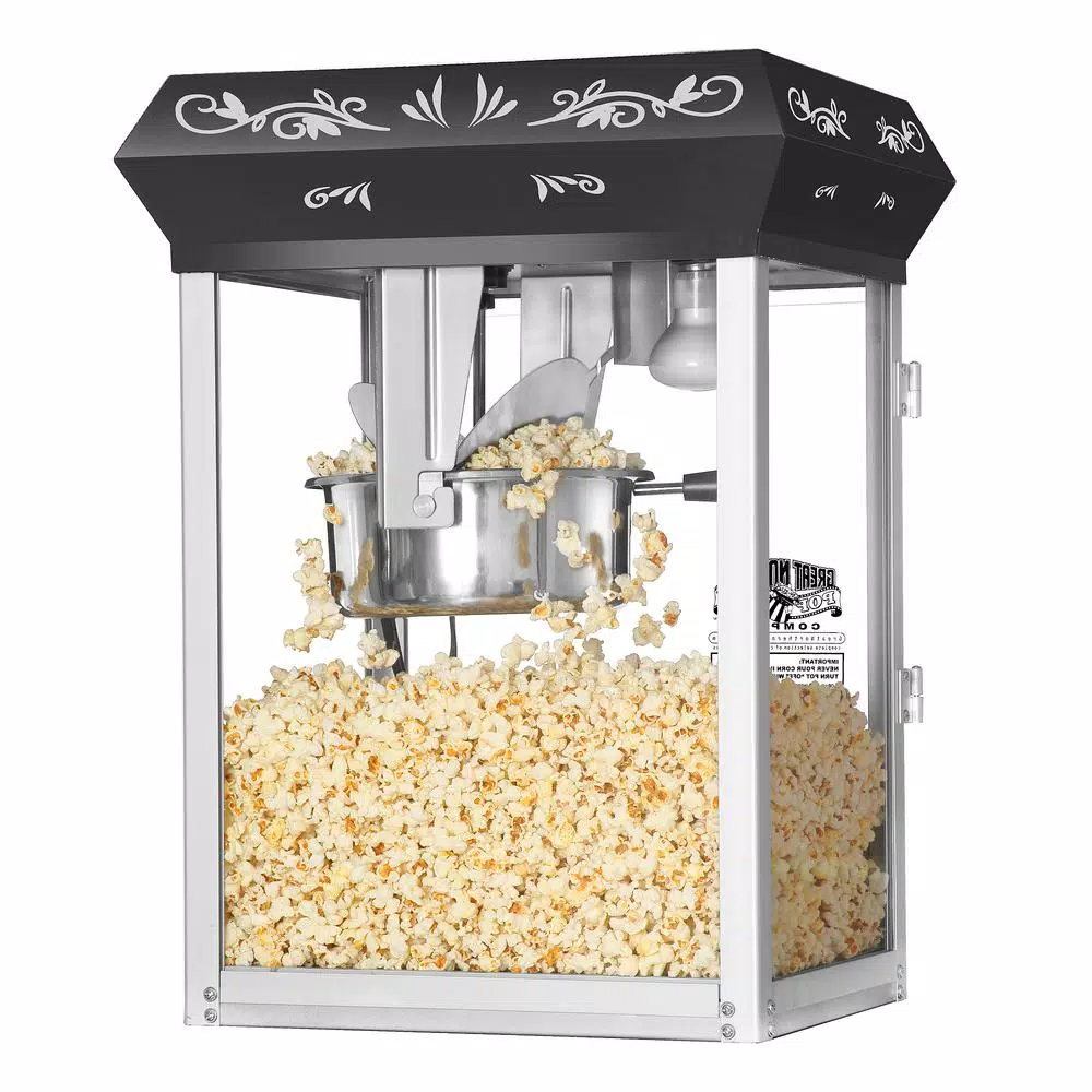 Popcorn Machines Great Northern Foundation 6 Oz. Black Countertop Popcorn Machine - Image 3