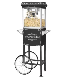Popcorn Machines Great Northern Foundation Popcorn Machine With Cart- Popper Makes 2 Gallons- 6-Ounce Kettle, Old Maids Drawer, Warming Tray & Scoop