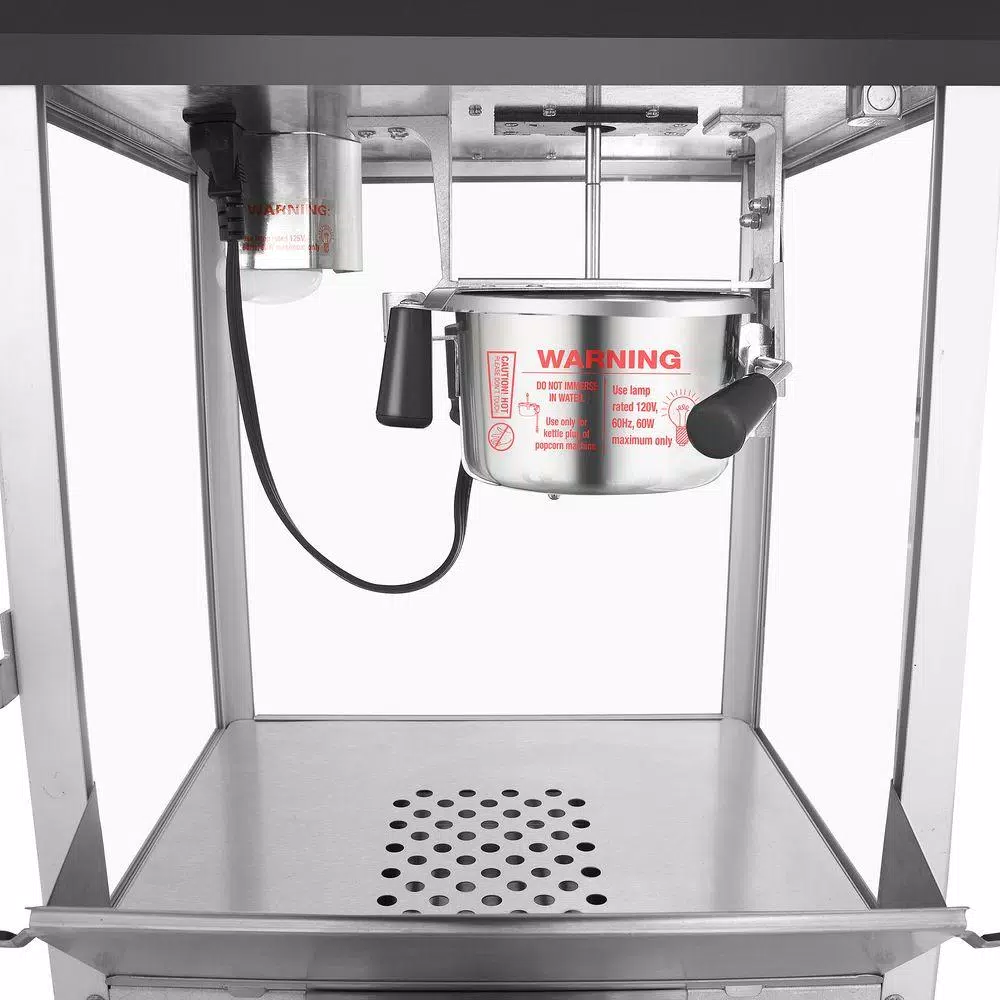 Popcorn Machines Great Northern Foundation 4 Oz. Black Hot Oil Popcorn Machine With Cart - Image 5