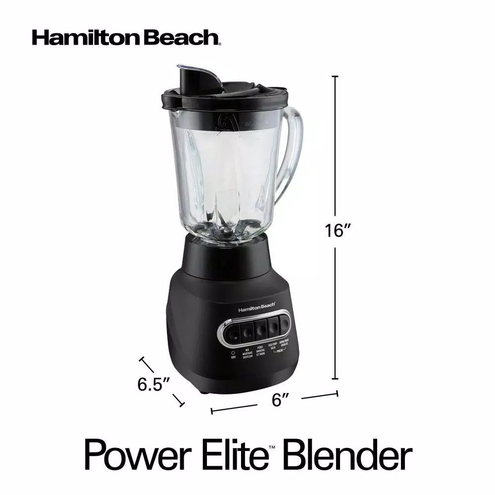 Blenders Hamilton Beach Power Elite 40 Oz. 5-Speed Black Blender - Image 3