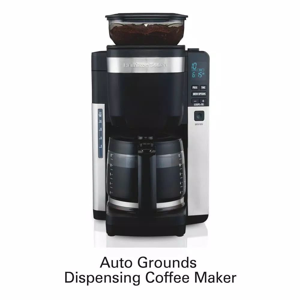 Coffee Makers Hamilton Beach 12-Cup Black Auto Grounds Dispensing Coffee Maker - Image 4