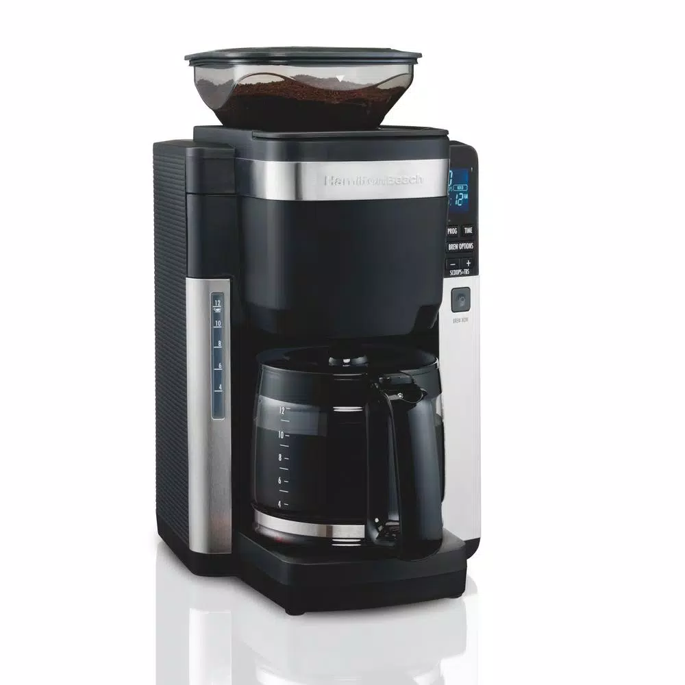 Coffee Makers Hamilton Beach 12-Cup Black Auto Grounds Dispensing Coffee Maker