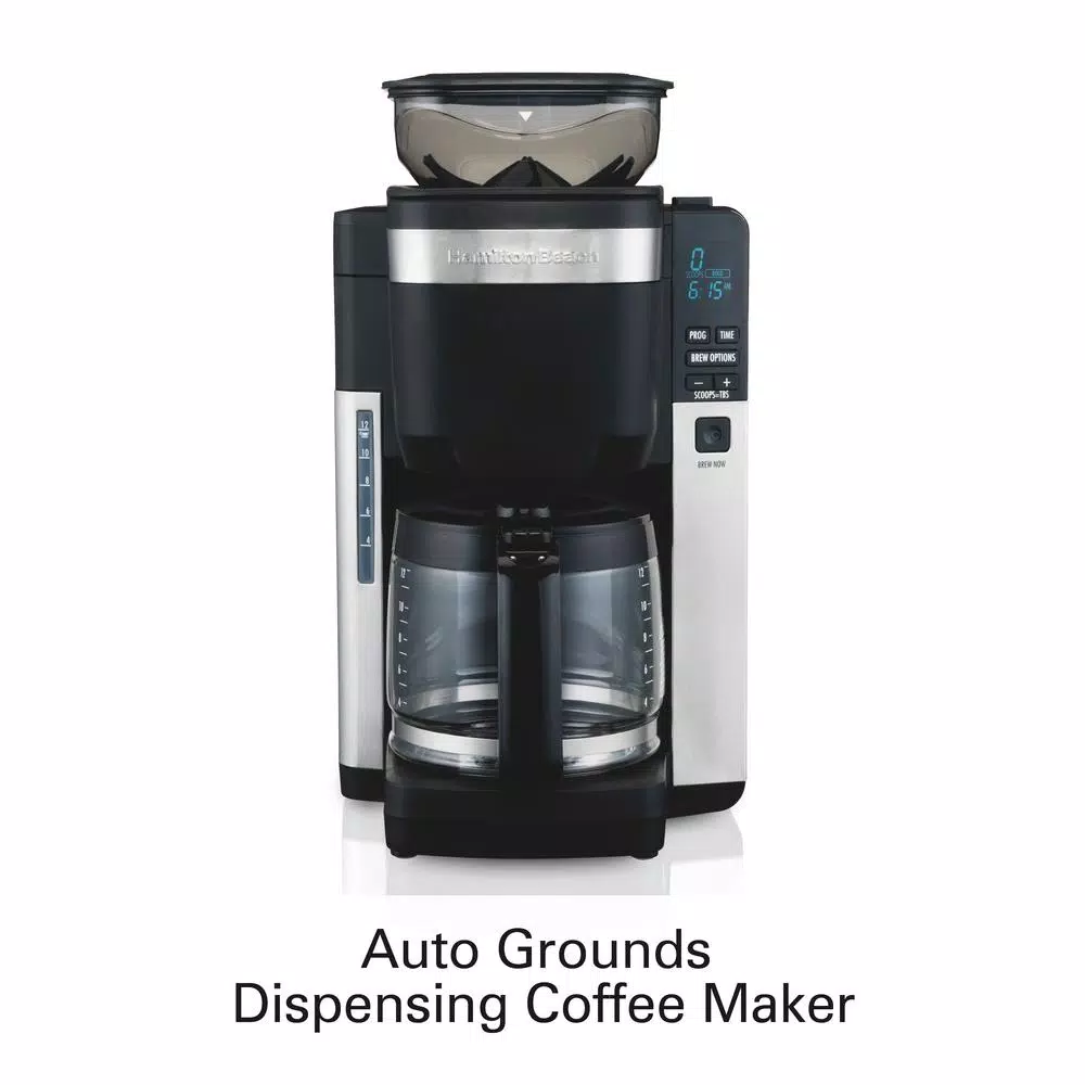 Coffee Makers Hamilton Beach 12-Cup Black Auto Grounds Dispensing Coffee Maker - Image 3