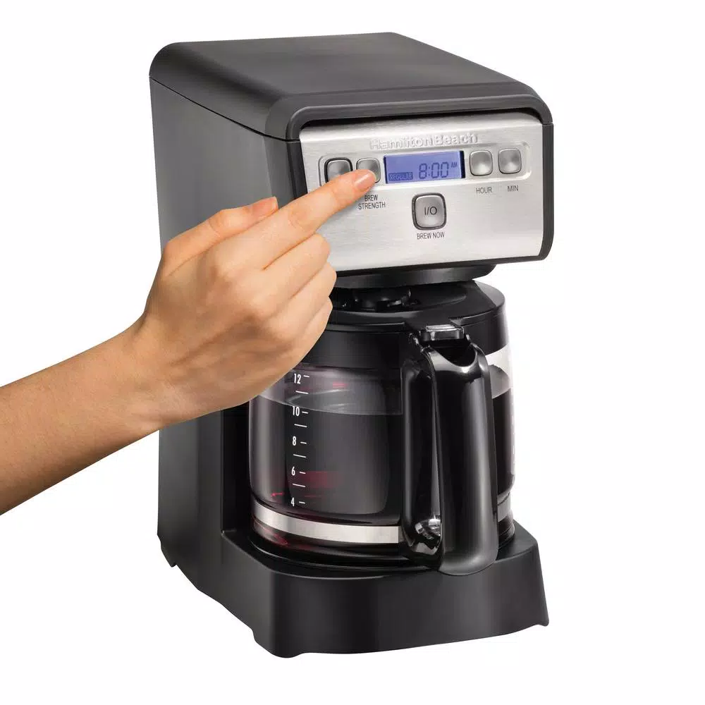 Coffee Makers Hamilton Beach Compact 12-Cup Black Programmable Drip Coffee Maker - Image 7