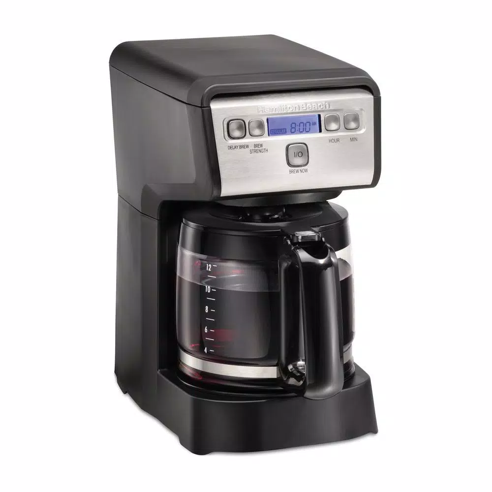 Coffee Makers Hamilton Beach Compact 12-Cup Black Programmable Drip Coffee Maker - Image 3
