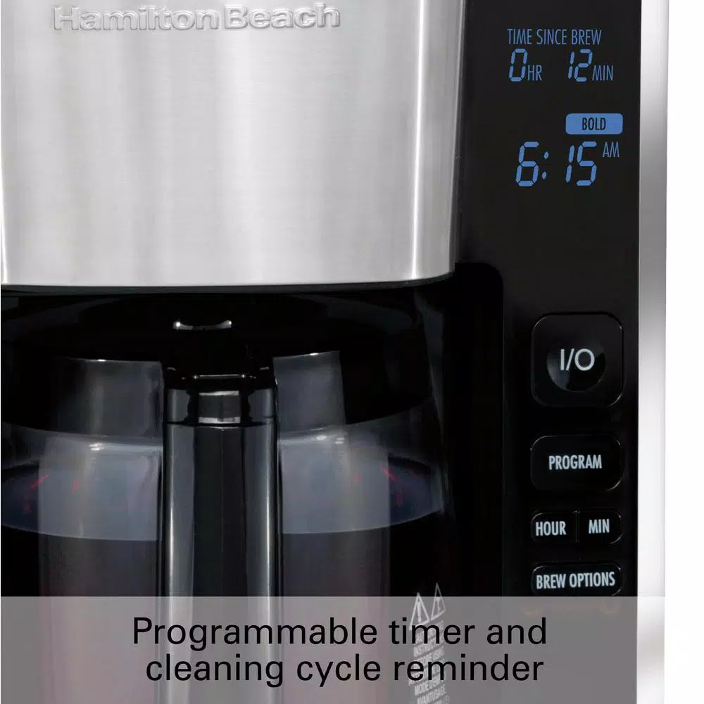 Coffee Makers Hamilton Beach 12-Cup Black Programmable Easy Access Deluxe Coffee Maker - Image 7