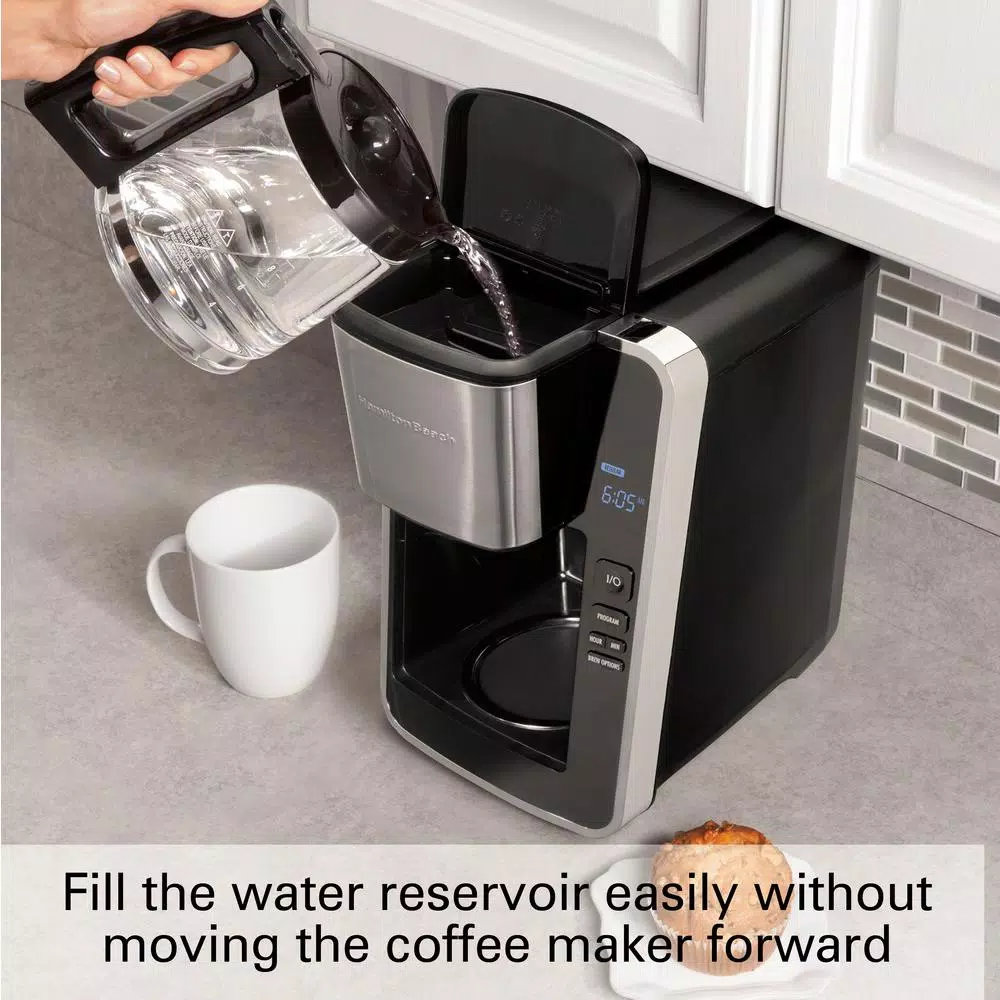 Coffee Makers Hamilton Beach 12-Cup Black Programmable Easy Access Deluxe Coffee Maker - Image 2