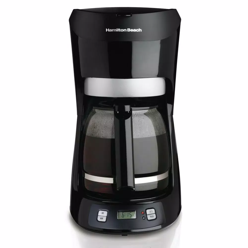 Coffee Makers Hamilton Beach 12-Cup Black With Digital Clock Drip Coffeemaker With Digital Clock - Image 3