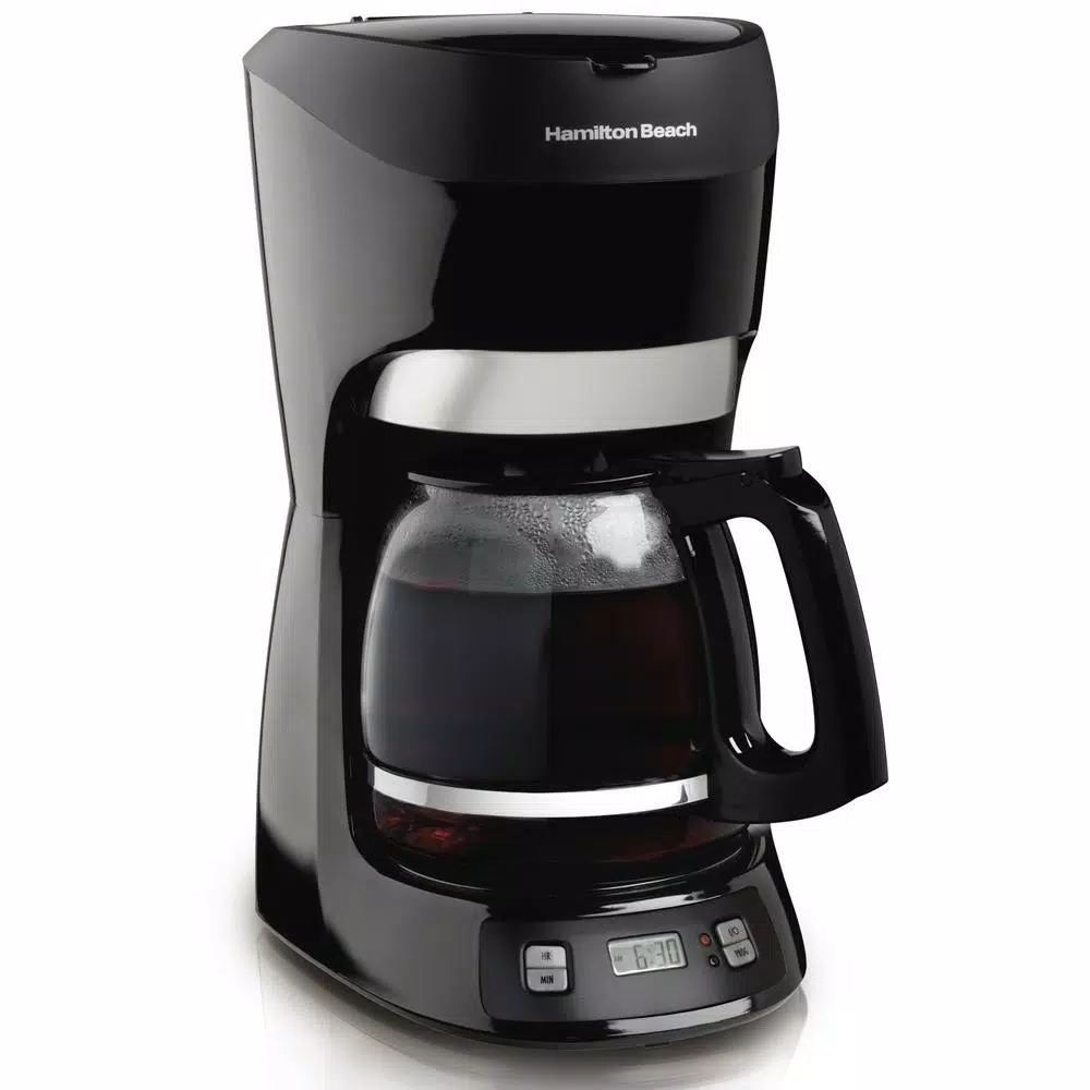 Coffee Makers Hamilton Beach 12-Cup Black With Digital Clock Drip Coffeemaker With Digital Clock - Image 4