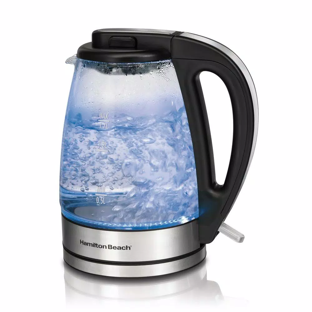 Electric Kettles Hamilton Beach 7-Cup Black Glass Kettle Electric