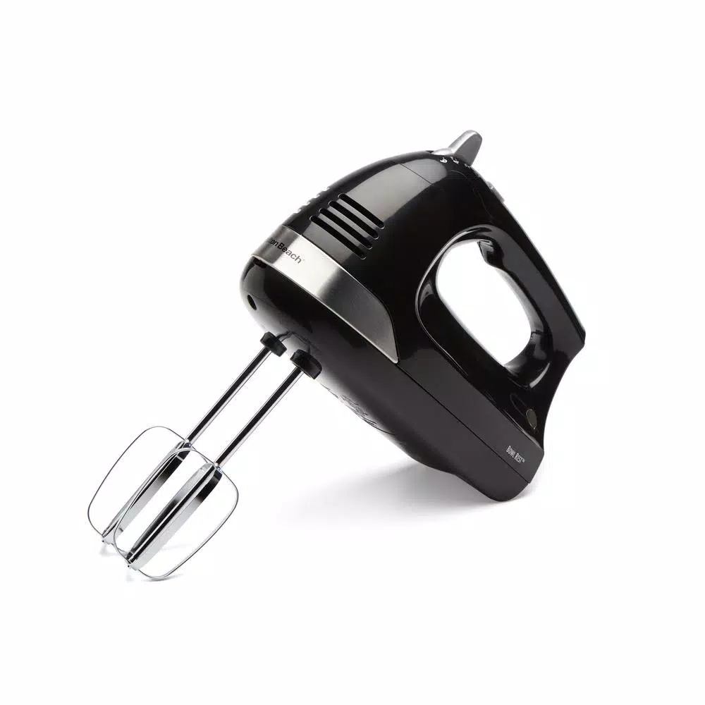 Mixers Hamilton Beach 6-Speed Black Hand Mixer With Snap-On Case