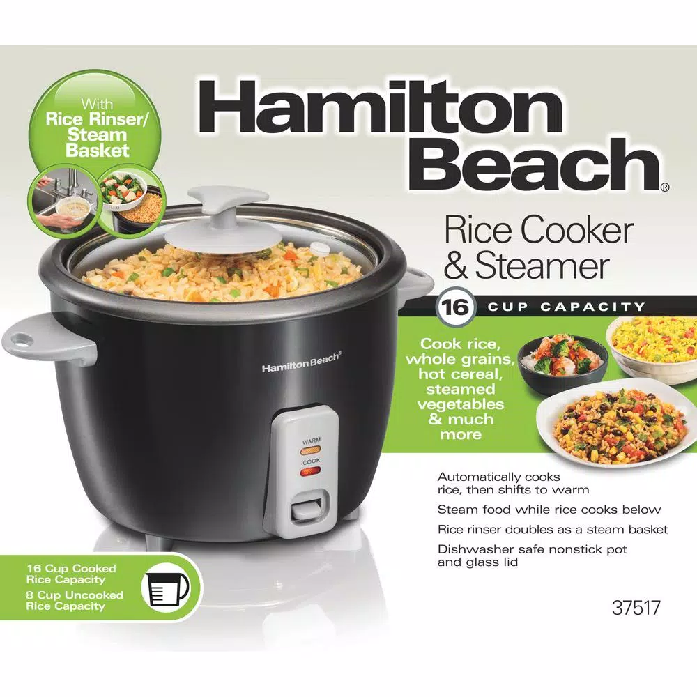 Cookers Hamilton Beach 16-Cup Black Rice Cooker - Image 3