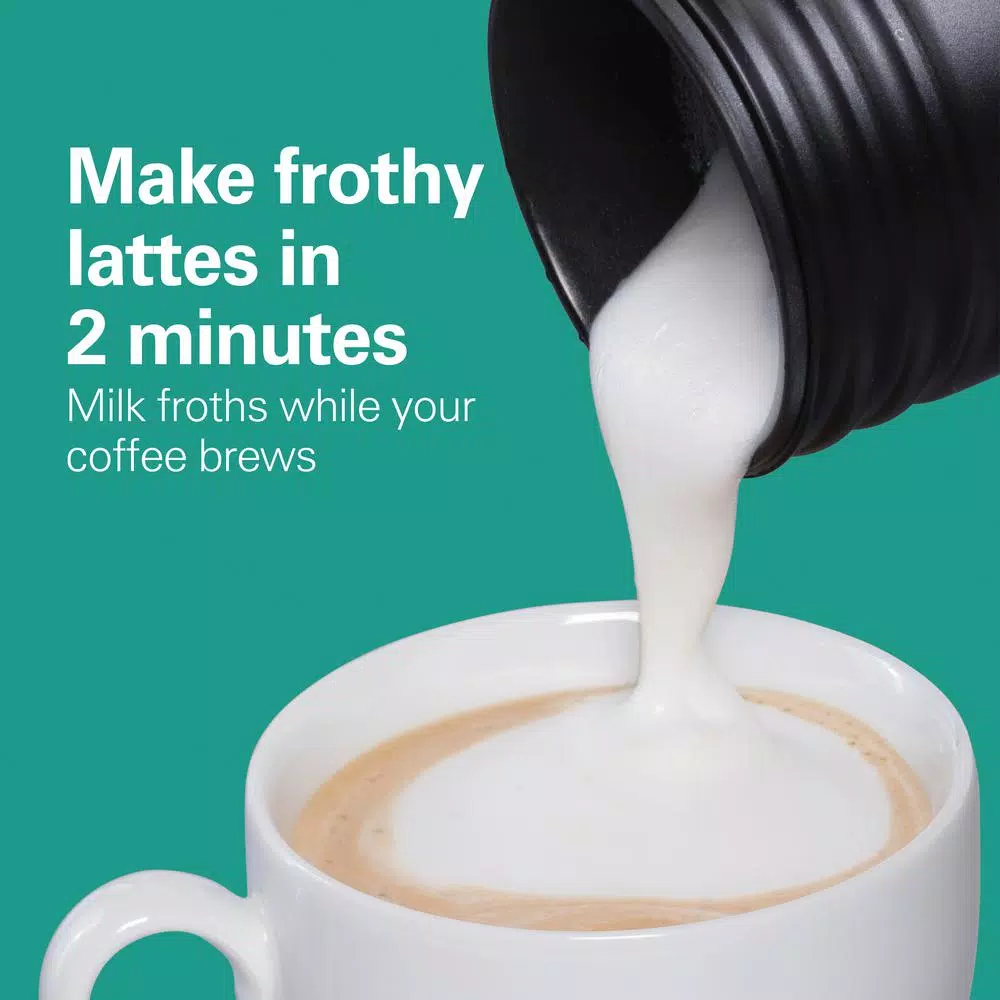 Coffee Makers Hamilton Beach Flexbrew 1-Cup Black Single Serve Coffee Maker With Milk Frother - Image 5