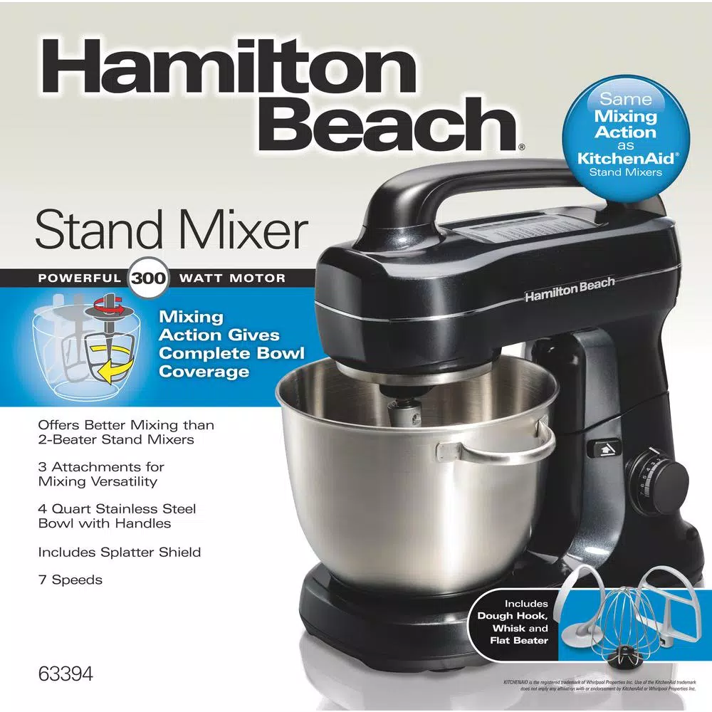 Mixers Hamilton Beach 4 Qt. 7-Speed Black Stand Mixer - Image 8
