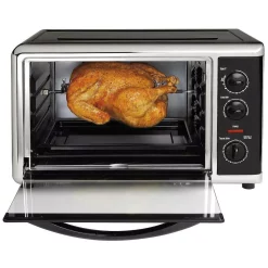 Toasters Hamilton Beach 1500-Watt 12-Slice Black Countertop Toaster Oven With Convection And Rotisserie