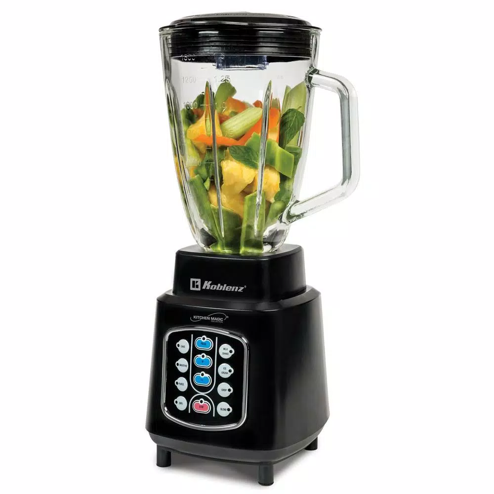 Blenders Koblenz Kitchen Magic Collection 50 Oz. 10-Speed Blending Programs Black Glass-Jar Blender - Image 4