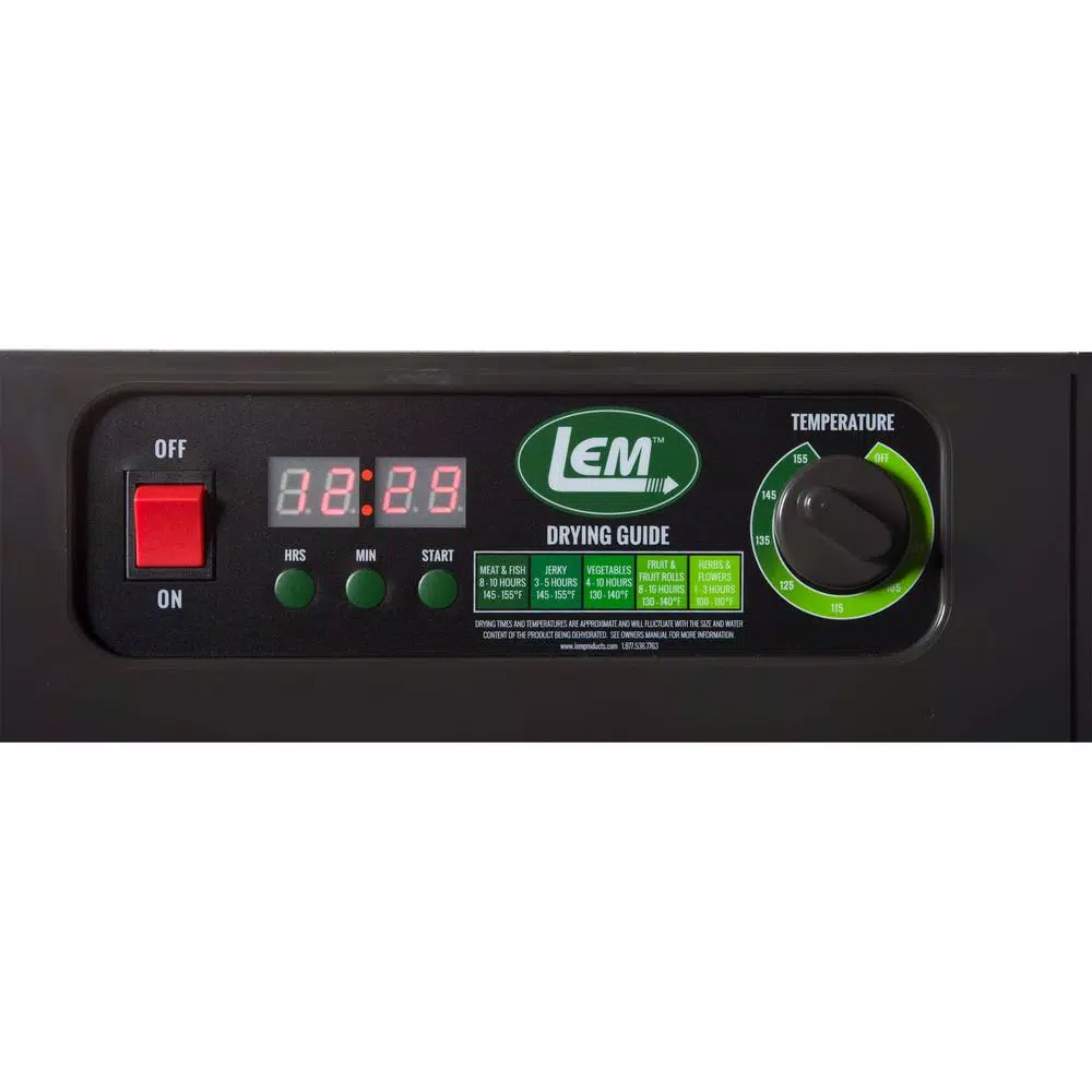 Food Processing LEM Mighty Bite 10-Tray Black Food Dehydrator With Temperature Control - Image 2