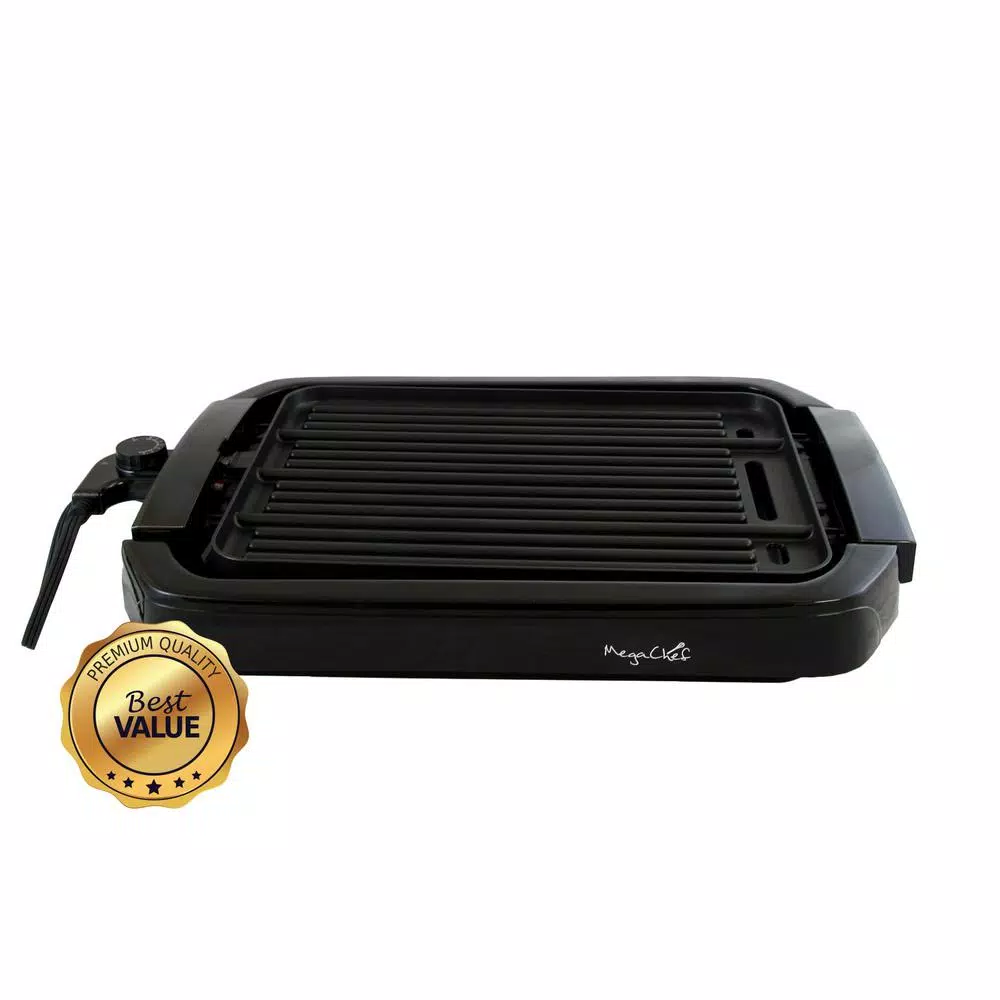 Electric Skillets & Indoor Grills MegaChef 165 Sq. In. Black Reversible Indoor Grill And Griddle - Image 2