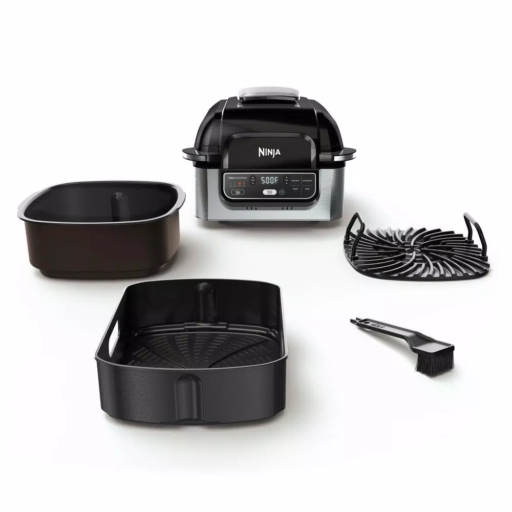 Electric Skillets & Indoor Grills NINJA Foodi 5-in-1 Black Stainless Indoor Grill With 4 Qt. Air Fryer, Roast, Bake, Dehydrate And Cyclonic Grilling Technology - Image 2