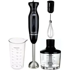 Blenders Ovente Multi-Purpose Hand Immersion Blender (Set-Black), Whisk+Beaker+Chopper, 2-Speed Setting