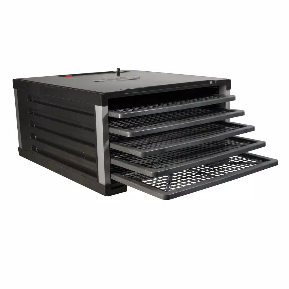 Food Processing LEM 5-Tray Black Food Dehydrator With Built-In Timer - Image 2