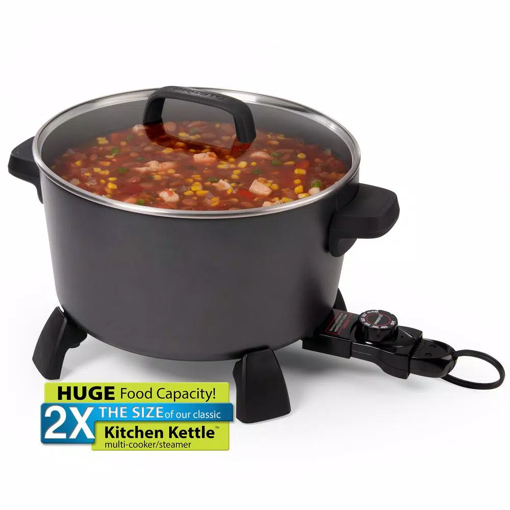 Deep Fryers Presto 10 Qt. Black Kitchen Kettle Deep Fryer-Multi Cooker - Image 4