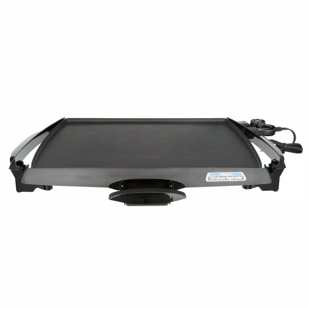 Electric Skillets & Indoor Grills Presto Tilt ‘n Drain 285 Sq. In. Black Non-Stick Electric Griddle - Image 3