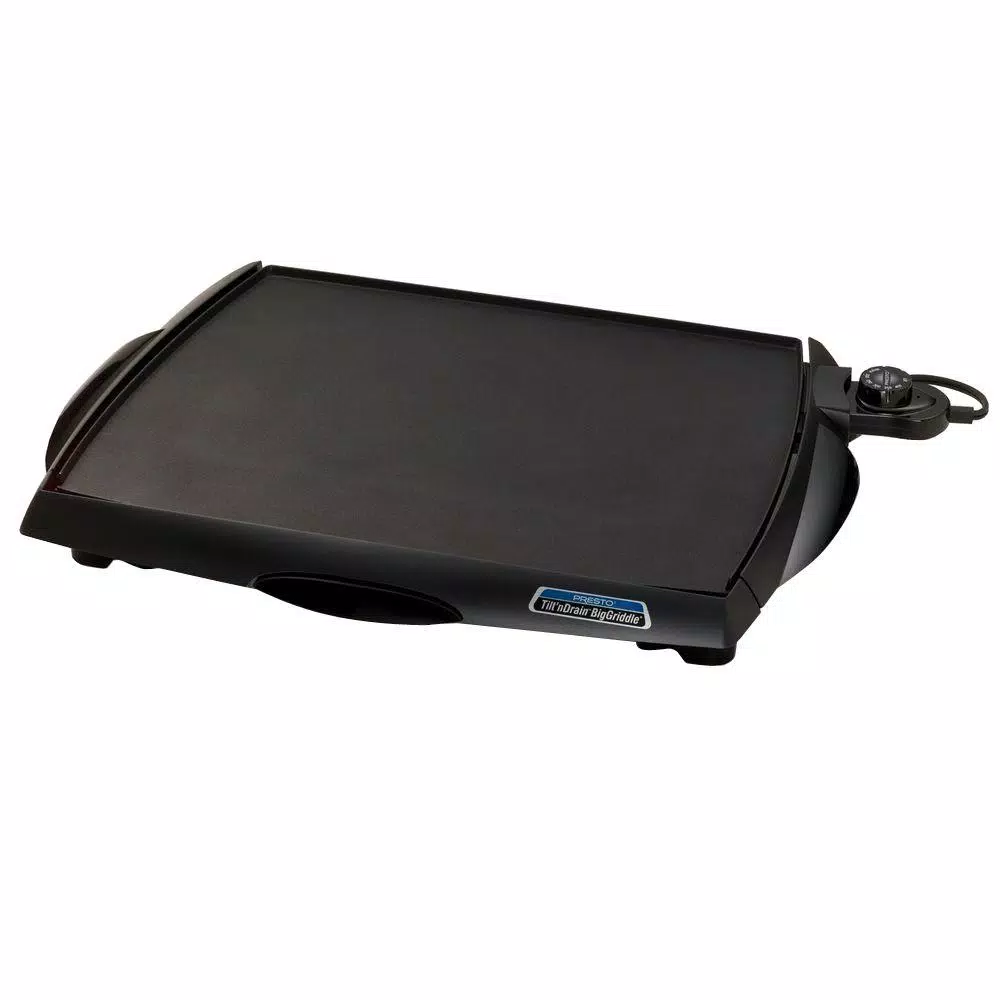 Electric Skillets & Indoor Grills Presto Tilt ‘n Drain 285 Sq. In. Black Non-Stick Electric Griddle