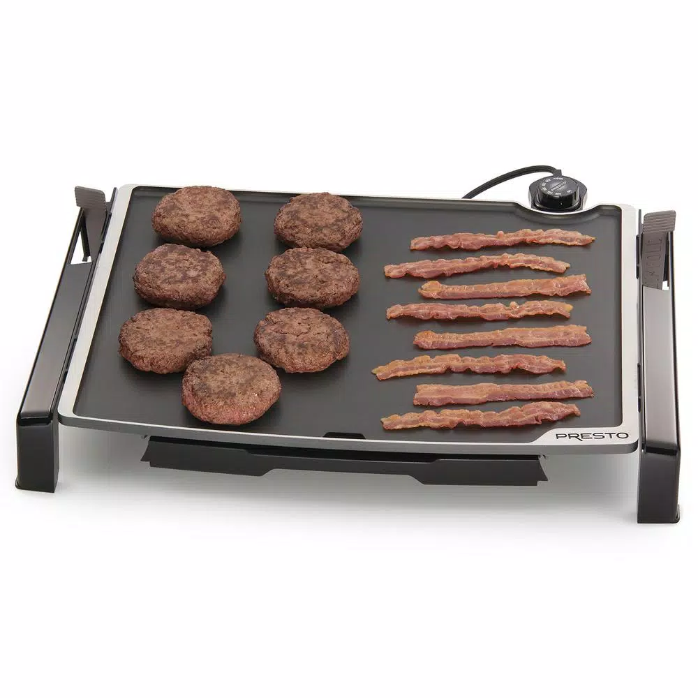 Electric Skillets & Indoor Grills Presto Tilt And Fold 254 Sq. In. Black Electric Griddle With Temperature Sensor - Image 3
