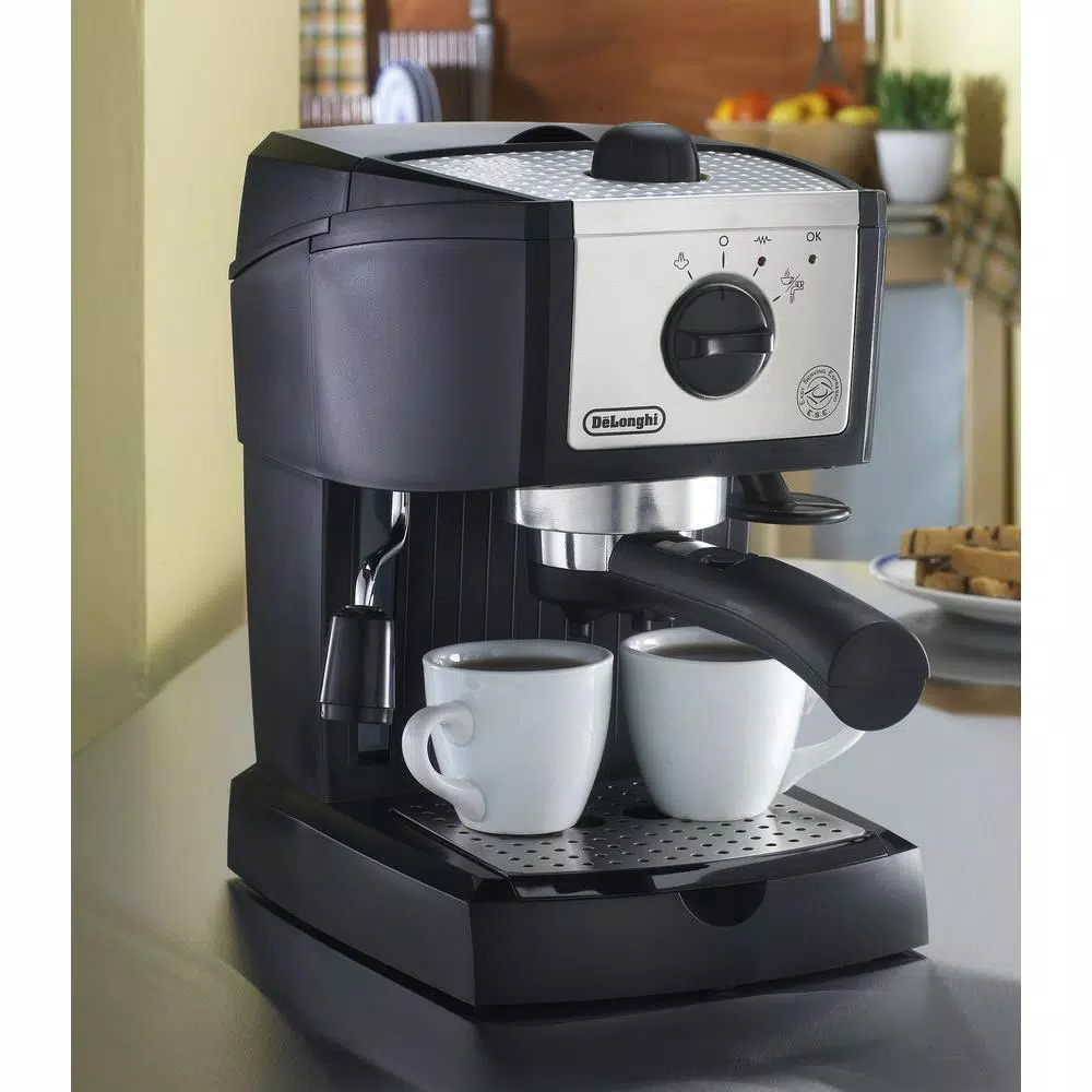 Coffee Makers DeLonghi EC155 15-Bar Black And Silver Espresso Machine And Cappuccino Maker - Image 2